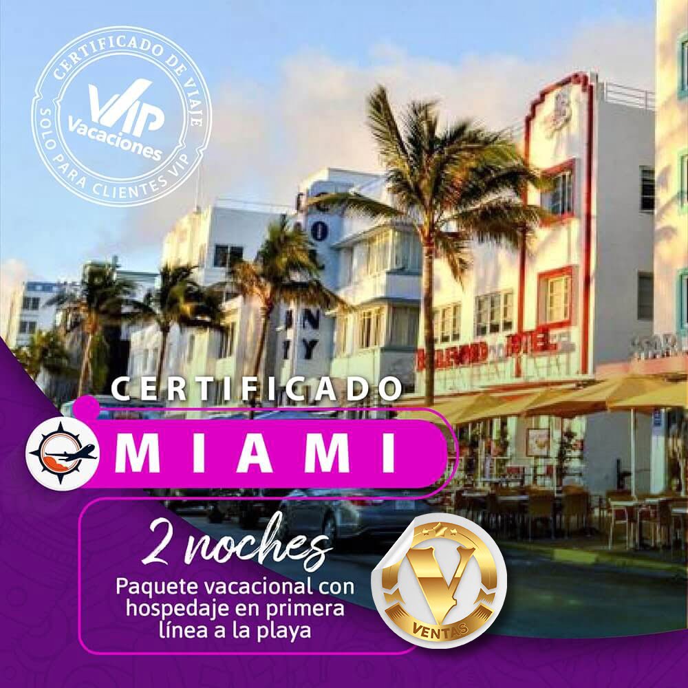 Certificado 2 Noches Miami